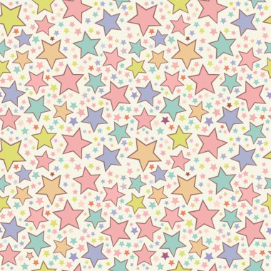 Colorful stars seamless pattern clipart