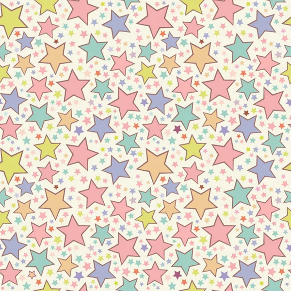 Estrelas coloridas padrão sem costura — Vetor de Stock