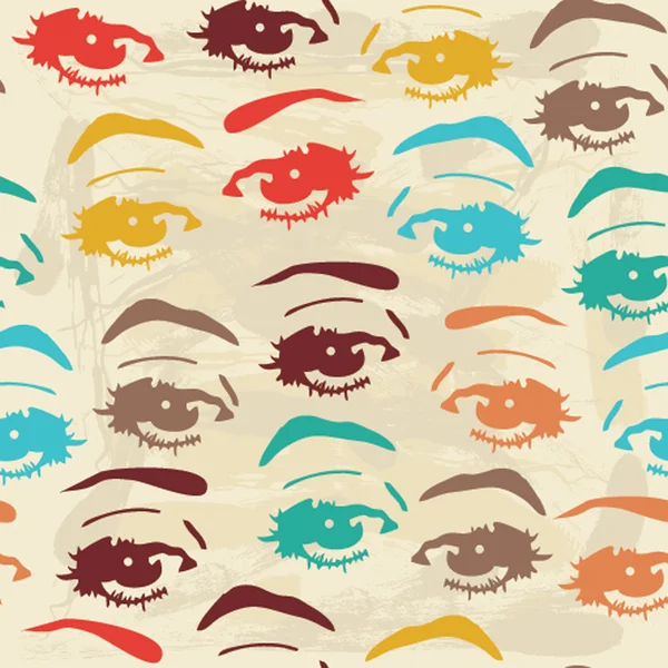 stock vector Seamless background with eyes, endless eye pattern