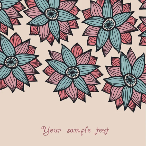 Fleur ornée, fond floral avec place pour vous texte — Image vectorielle