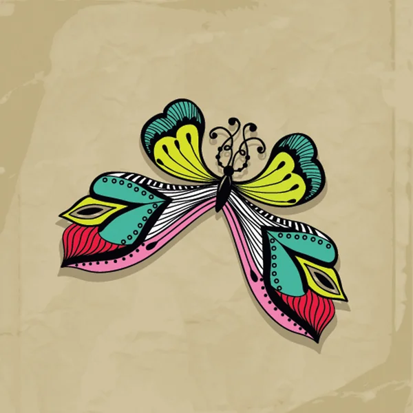 Красочная абстрактная иллюстрация бабочки, ретро-бабочки — стоковый вектор