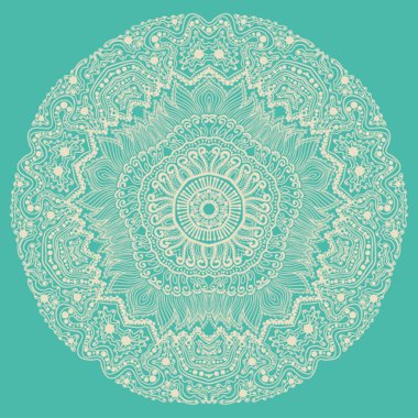 Ornamental round lace pattern, circle background with many detai clipart