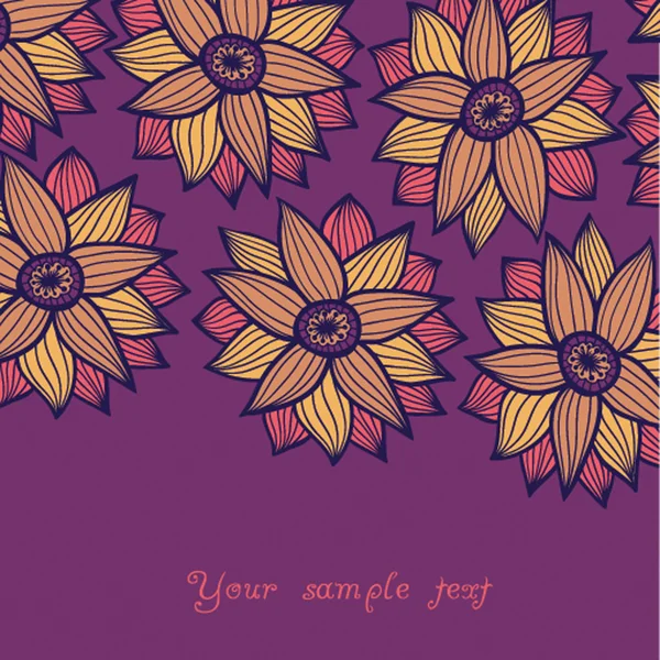 Fleur ornée, fond floral avec place pour vous texte — Image vectorielle