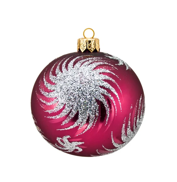 Crimson koule Vánoční dekorace — Stock fotografie