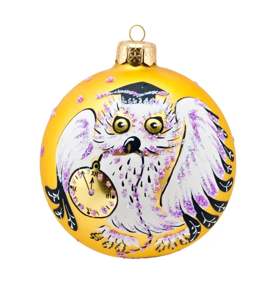 Vánoční dekorace s sova — Stock fotografie