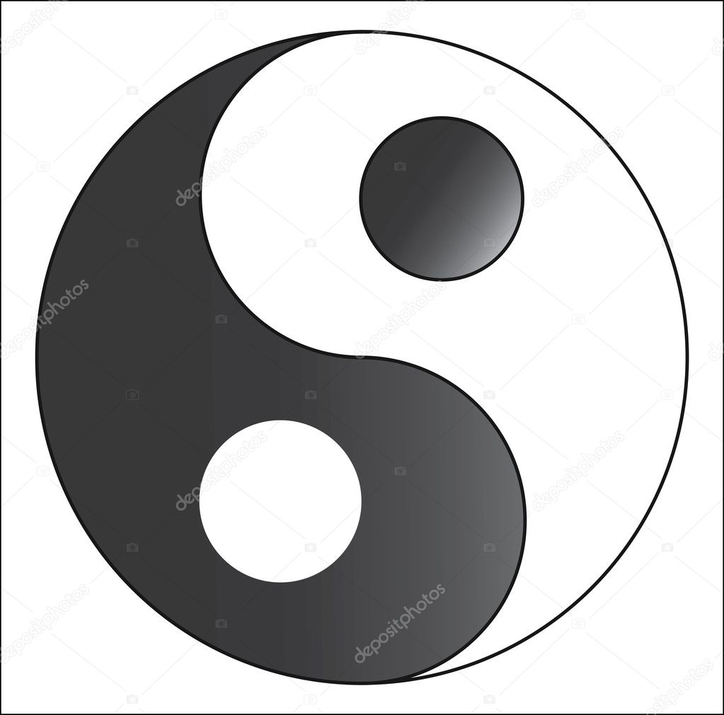 Yin and yang symbol, vector.