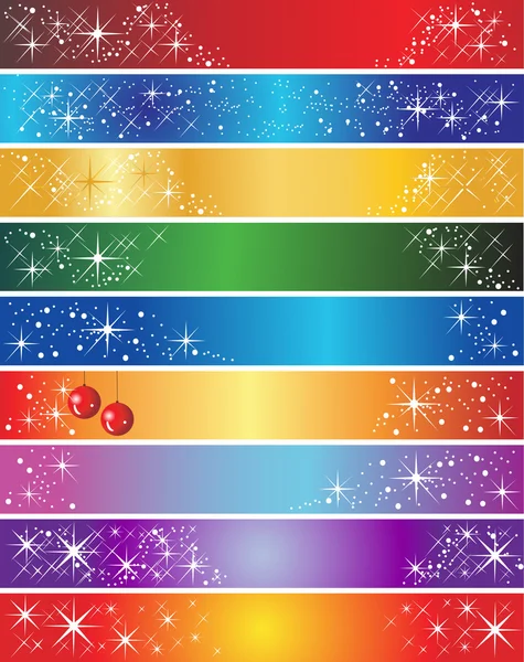 9 holiday banners — Stock Vector