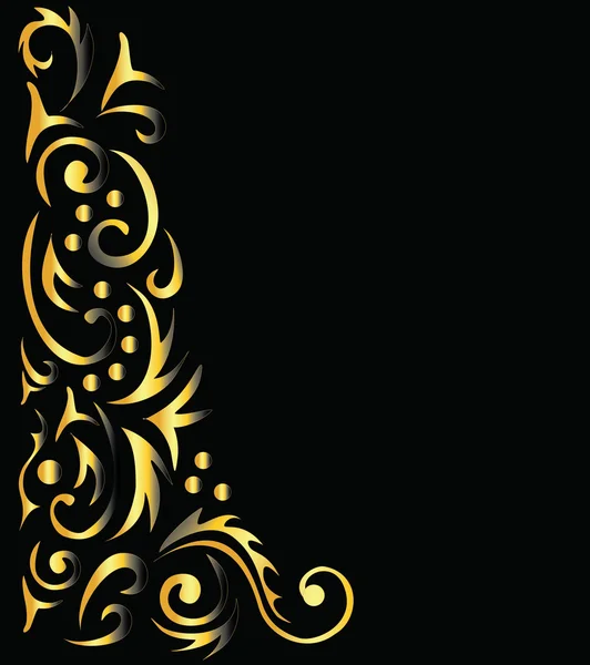 Decoratieve achtergrond, zwart en goud — Stockvector