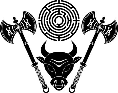 Minotaur. stencil clipart