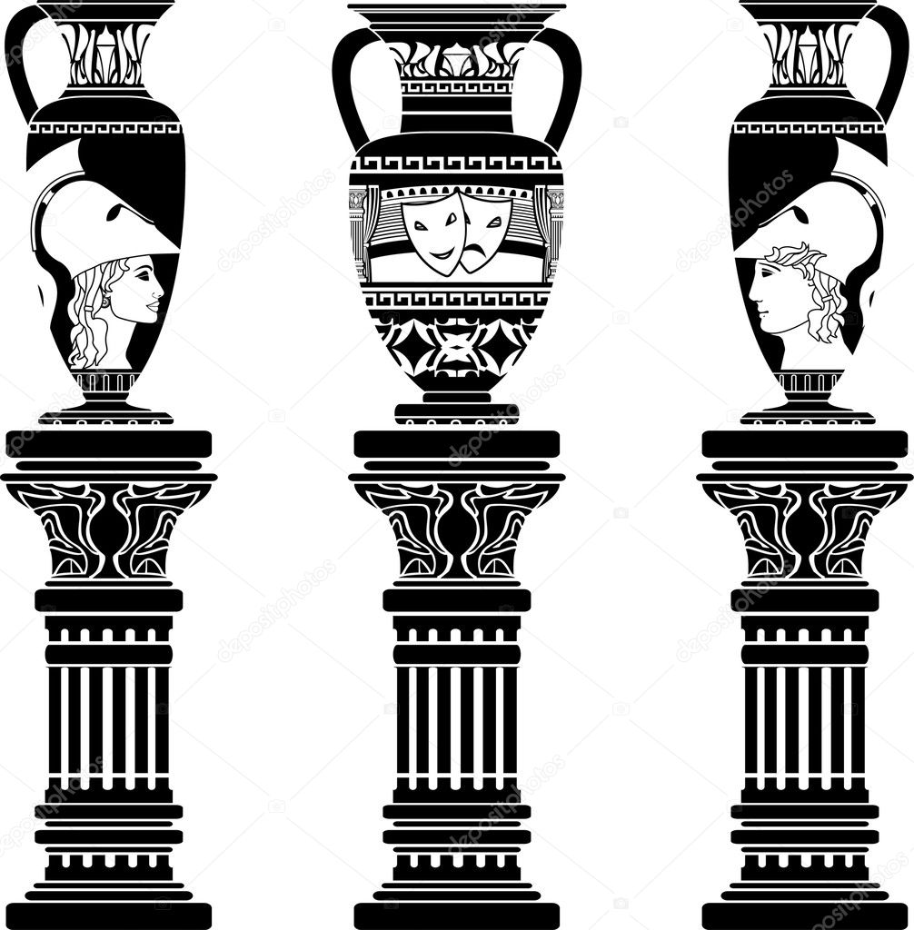 Hellenic jugs with columns