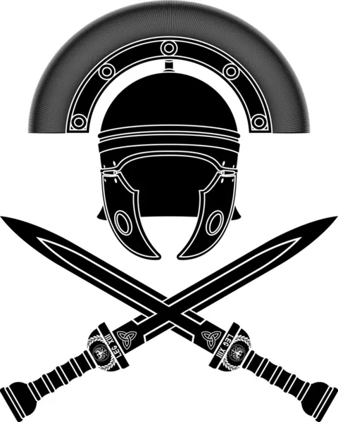 ローマのヘルメットと剣 — ストックベクタ