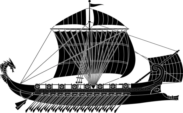 Ancient fantasy ship — Stock Vector
