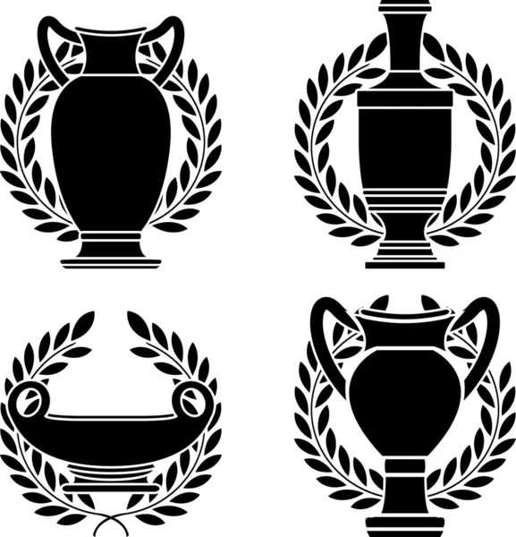 그리스 amphoras 및 화병 세트 — 스톡 벡터