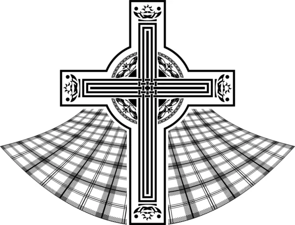 Plantilla de cruz celta escocesa — Vector de stock