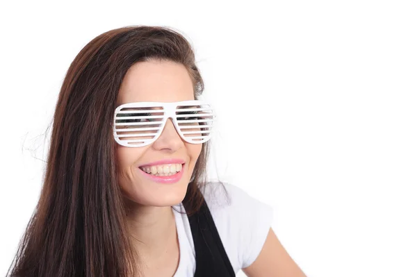 Mujer con gafas blancas —  Fotos de Stock