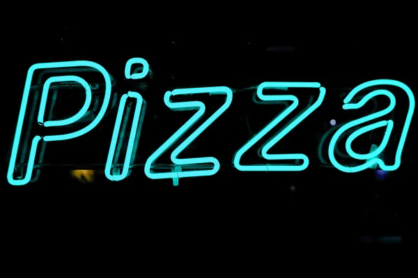 Skylt med ordet pizza — Stockfoto