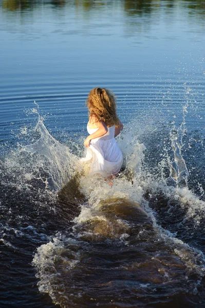 stock image Woman in white dress