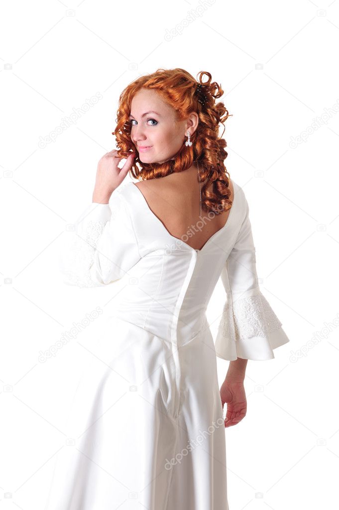 Woman in white wedding dress