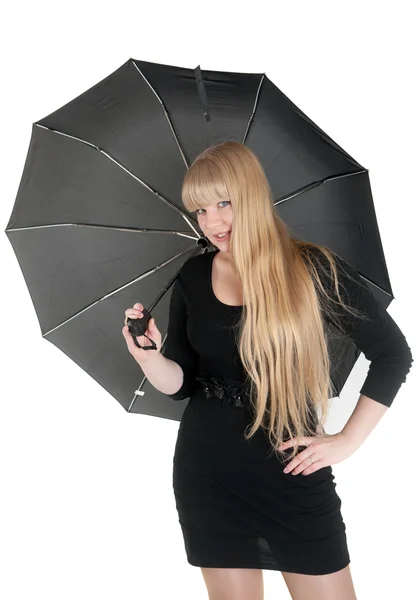 Blonde met een paraplu — Stockfoto