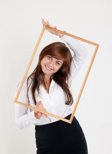 Meisje in een frame — Stockfoto