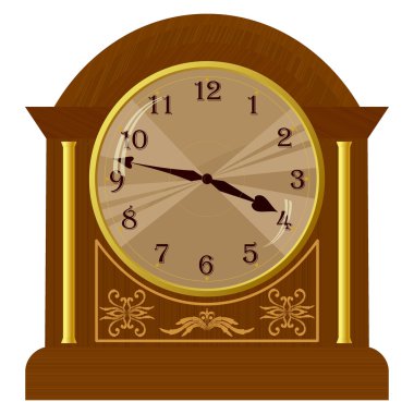 Vector illustration of old floor clock clipart