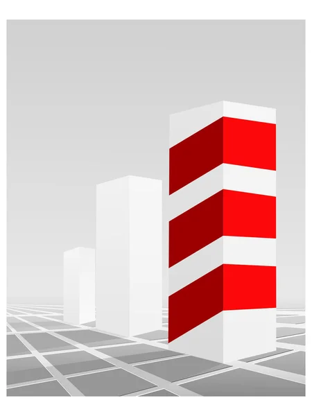 Vector illustration of business graphics with red stripes — Stock Vector