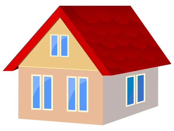 Ilustração vetorial de casas com azulejos vermelhos — Vetor de Stock