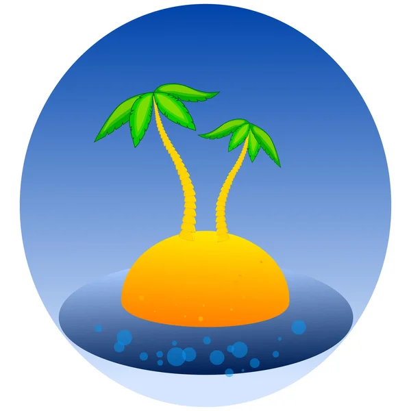 Illustration vectorielle d'un fond bleu avec des palmiers — Image vectorielle
