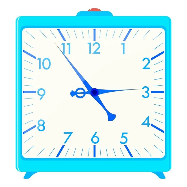 Ilustración vectorial de una alarma cuadrada azul — Vector de stock