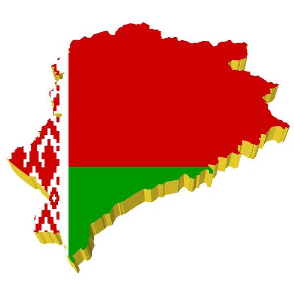 Vetores mapa 3D de Bielorrússia —  Vetores de Stock