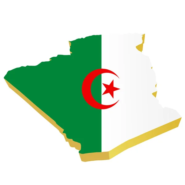 Vetores mapa 3D de Argélia —  Vetores de Stock
