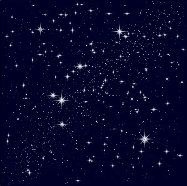 Yıldızlı gökyüzü vektör çizim — Stok Vektör