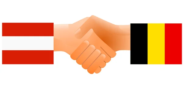 Sinal de amizade Áustria e Bélgica — Vetor de Stock