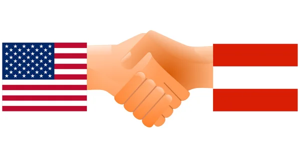Tanda persahabatan antara Amerika Serikat dan Austria - Stok Vektor