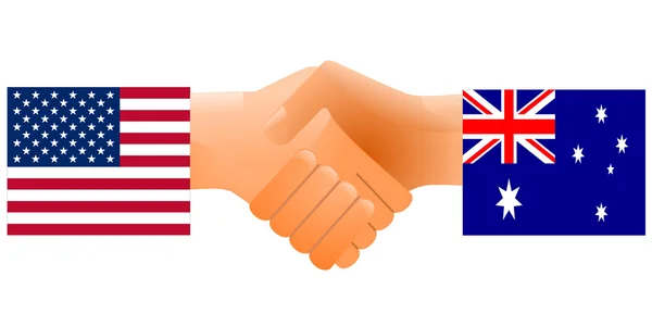 Işareti dostluk Amerika Birleşik Devletleri ve Avustralya — Stok Vektör