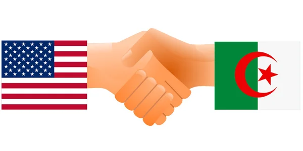 Teken van vriendschap de Verenigde Staten en Algerije — Stockvector