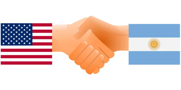 Znamení přátelství mezi Spojenými státy a Argentinou — Stockový vektor