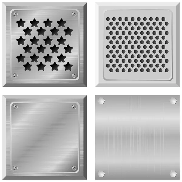 Set de placas metálicas. vector — Archivo Imágenes Vectoriales
