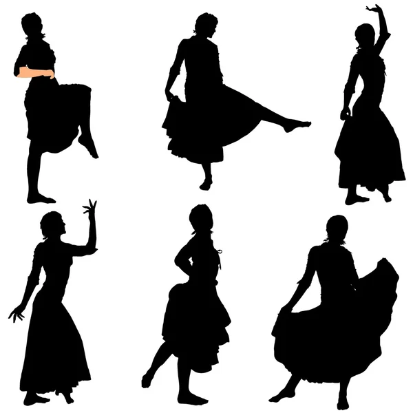 Collection of vector dancers — Stock Vector