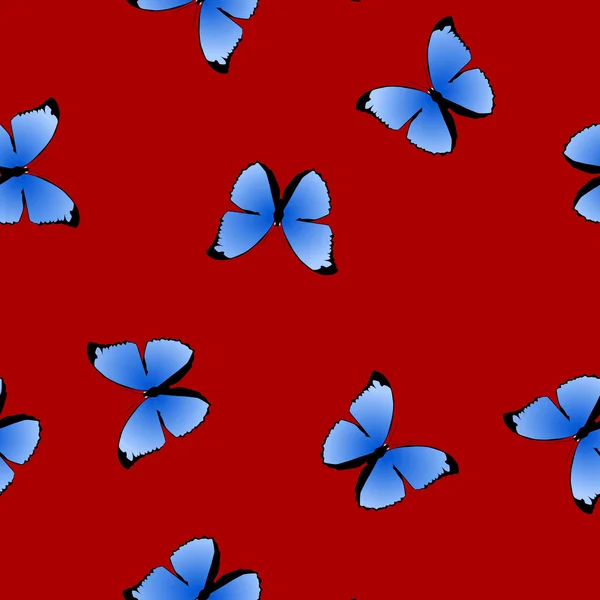 Mavi kelebekli kusursuz bir doku. — Stok Vektör