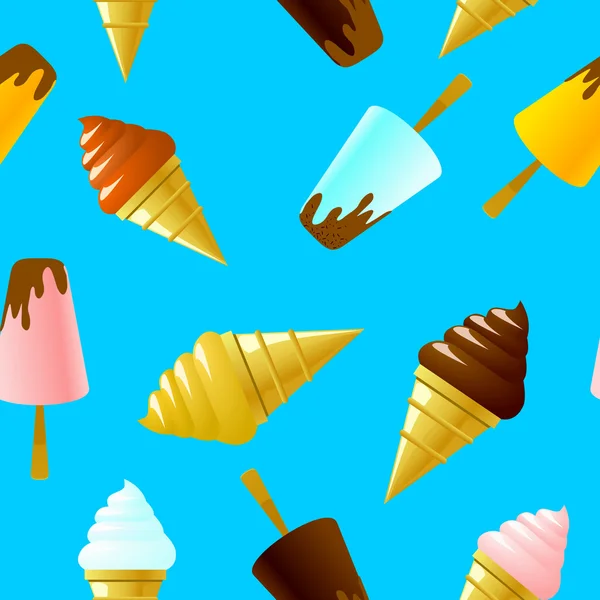Seamless texture with ice cream — Stock Vector