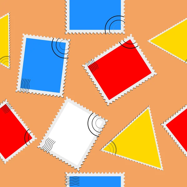 Texture sans couture avec timbres couleur — Image vectorielle