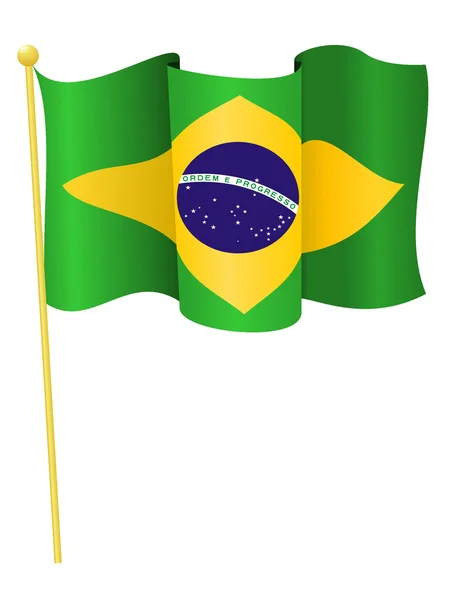 Imaginea vectorială a drapelului național al Braziliei — Vector de stoc