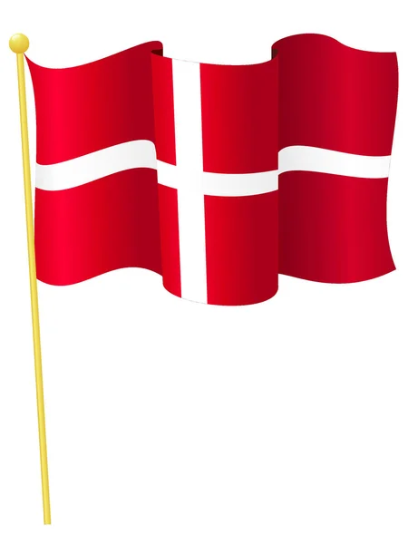 Ilustração vetorial da bandeira nacional da Dinamarca — Vetor de Stock