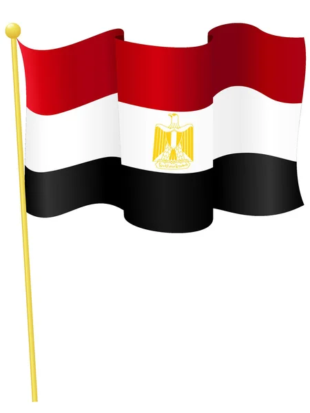 Ilustração vetorial da bandeira nacional do Egito — Vetor de Stock