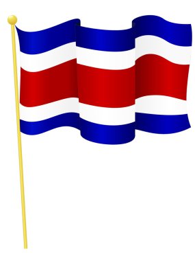 Vector illustration of the flag Costa Rica clipart