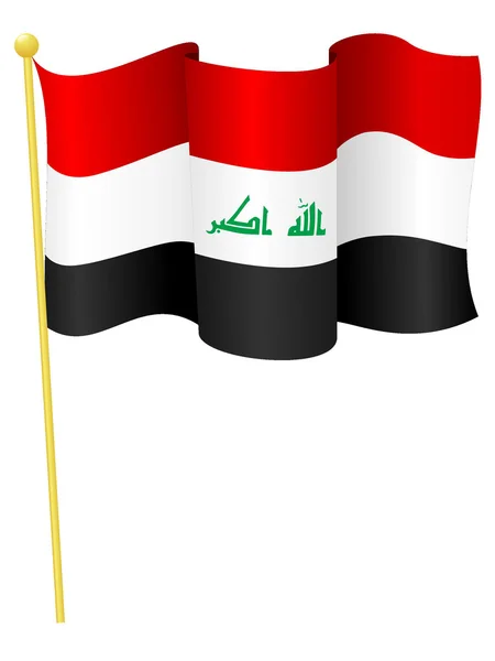 Vektor ilustrasi dari bendera Irak - Stok Vektor