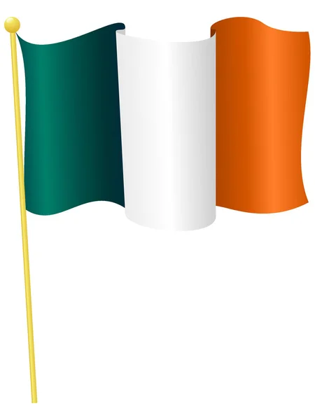Vector illustratie van de vlag Ierland — Stockvector