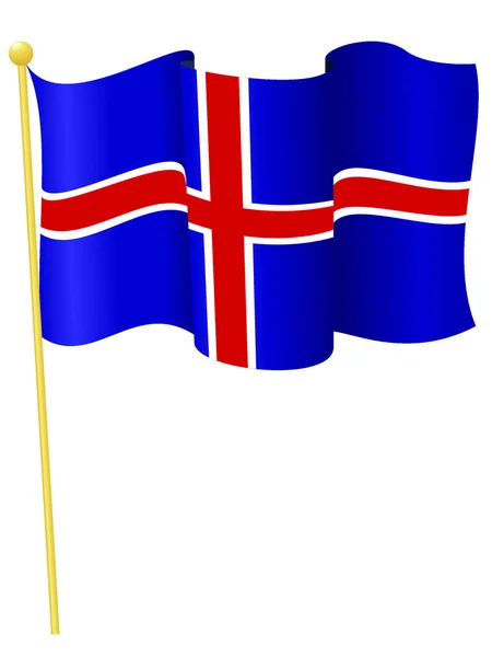 Vector illustration of the flag Iceland — Stock Vector