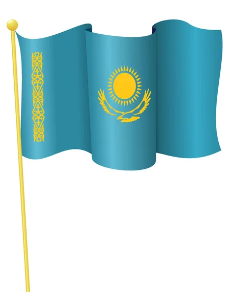 Vektorillustration der Flagge Kasachstans — Stockvektor